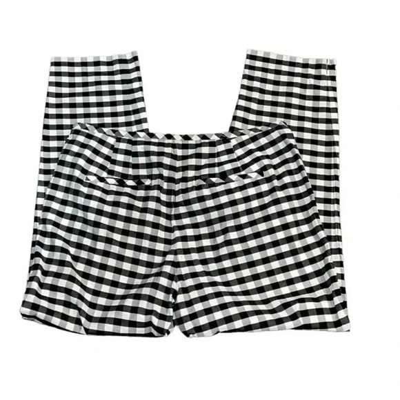 Talbots black and white gingham slacks with side zip and fake back pockets EUC - Picture 5 of 13